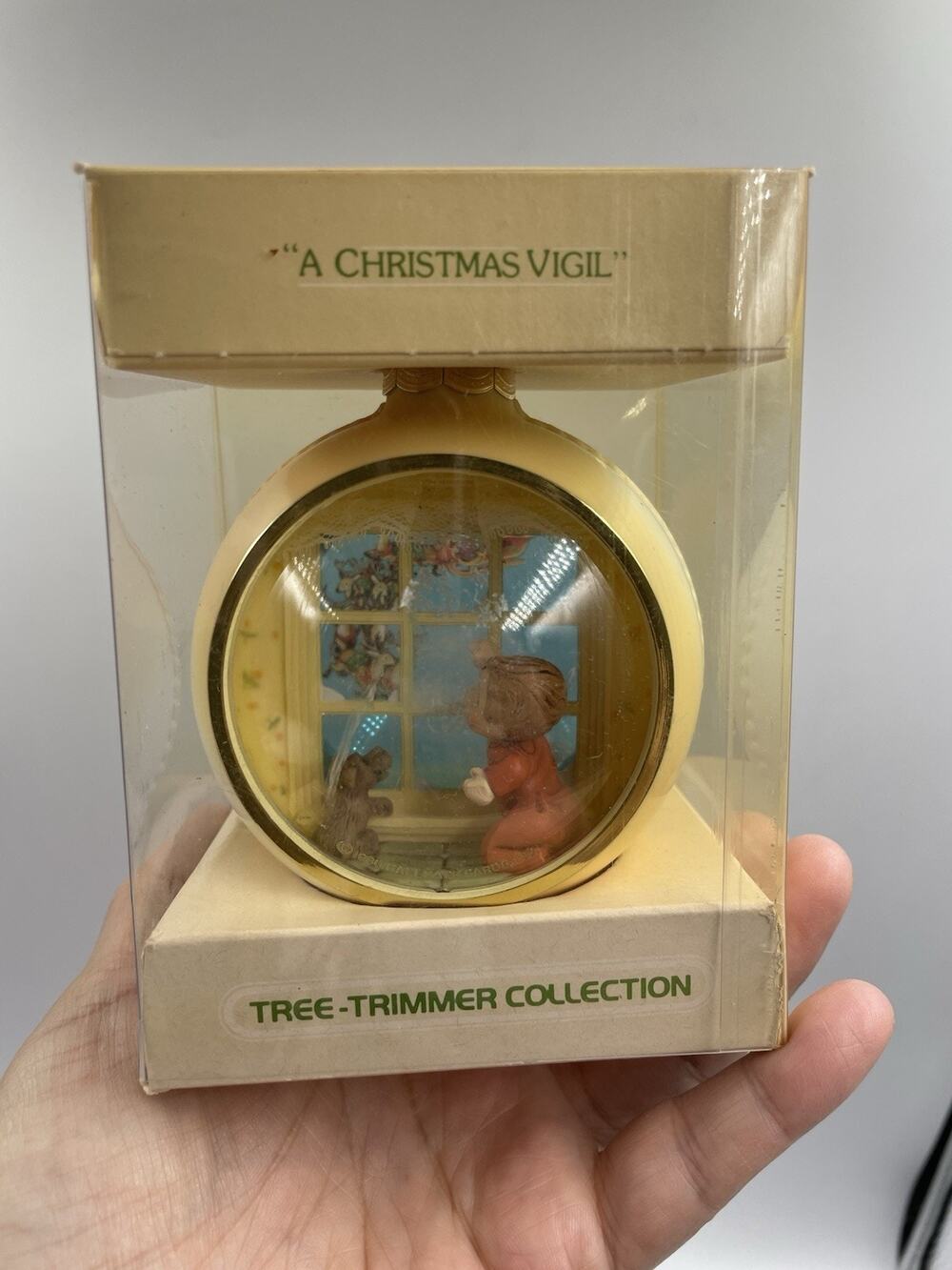 Vintage Hallmark Keepsake from 1980 "A Christmas Vigil" Peek-Thru Type Ornament